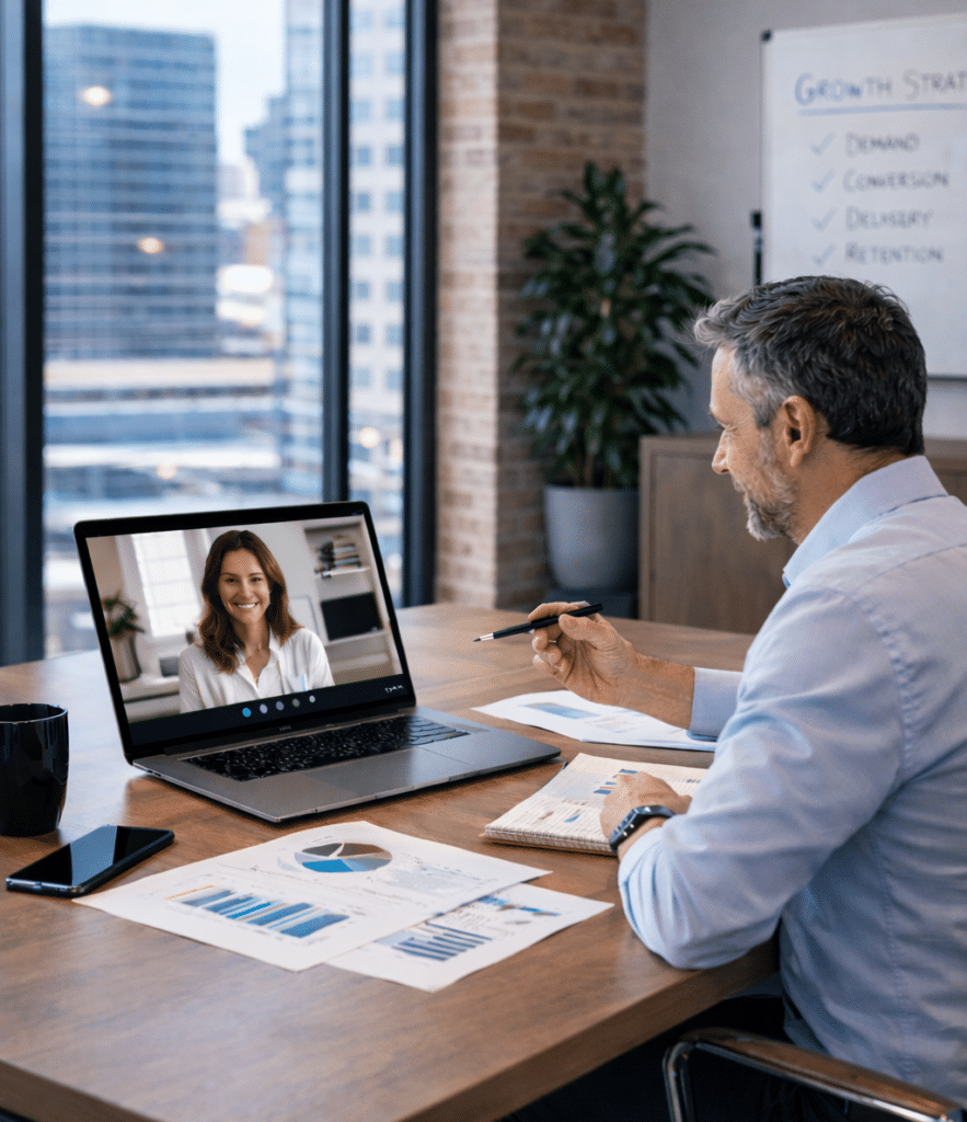 Consultant on a discovery call